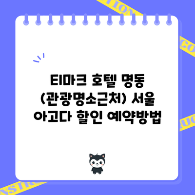 티마크 호텔 명동 (관광명소근처) 서울 아고다 할인 예약방법