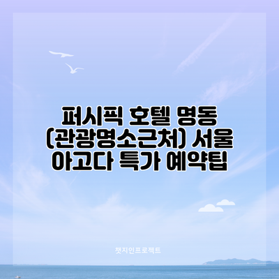 퍼시픽 호텔 명동 (관광명소근처) 서울 아고다 특가 예약팁